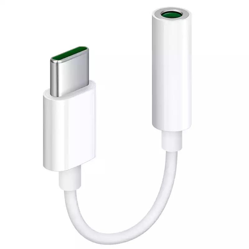 Cablu adaptor usb 3.1 type-c la jack 3.5mm pentru microfon si casti alb a8627
